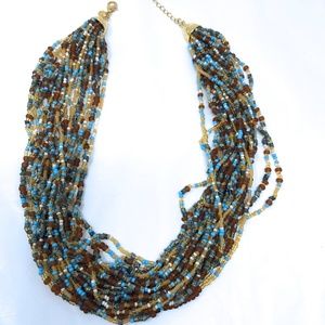 mint KJL Kenneth Jay Lane Torsade Necklace multi-strand 18-21"